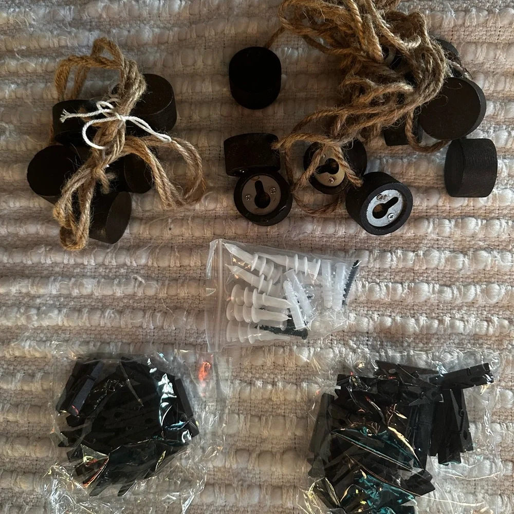 Rustic Black Wall Hooks Set